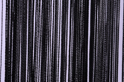 Fadenvorhang mit Tunneldurchzug schwarz Breite 90/140cm Höhe 250cm Fadenvorhang mit Tunneldurchzug schwarz Breite 90/140cm Höhe 250cm
