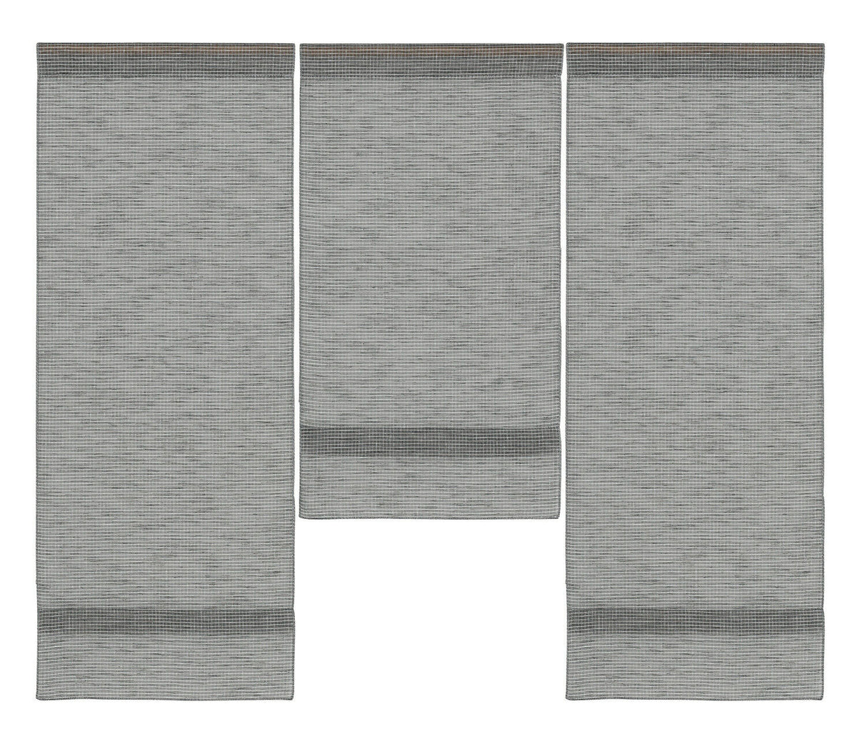 Design Mini Flächenvorhang Set grau kariert Scheibengardine 4049-04