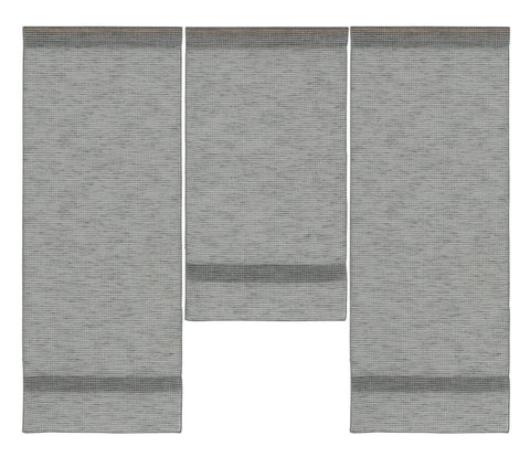 Design Mini Flächenvorhang Set grau kariert Scheibengardine 4049-04
