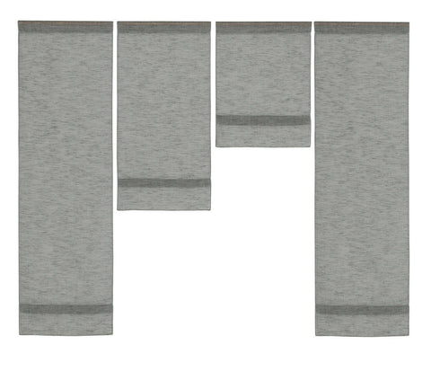 Design Mini Flächenvorhang Set grau kariert Scheibengardine 4050-04