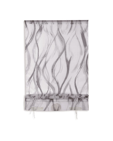 Bändchen-Raffrollo anthrazit-weiß 4011 BxH 60x135 / BxH 80x135cm Bändchen-Raffrollo anthrazit-weiß 4011 BxH 60x135 / BxH 80x135cm