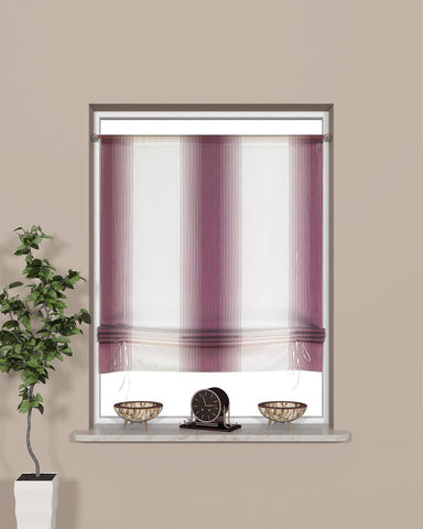 Bändchen-Raffrollo violett - weiß BxH 80/100x135cm Bändchen-Raffrollo violett - weiß BxH 80/100x135cm