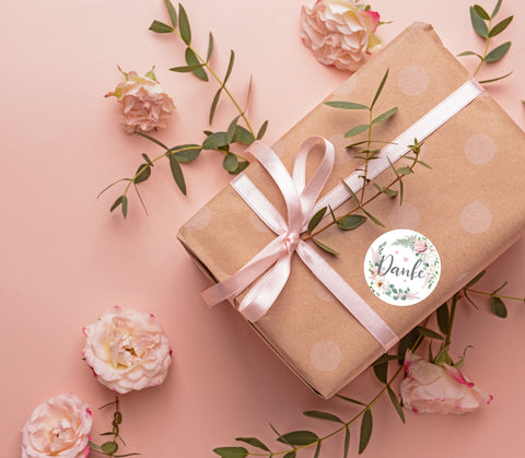 48x hochwertige Etiketten "Danke" rund hohe Klebekraft 4cm Aufkleber floral 48x hochwertige Etiketten "Danke" rund hohe Klebekraft 4cm Aufkleber floral