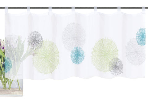 Scheibengardine mit Schlaufen Voile Rawlins grün-blau Scheibengardine mit Schlaufen Voile Rawlins grün-blau