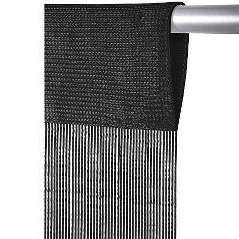 Fadenvorhang mit Tunneldurchzug schwarz Breite 90/140cm Höhe 250cm Fadenvorhang mit Tunneldurchzug schwarz Breite 90/140cm Höhe 250cm