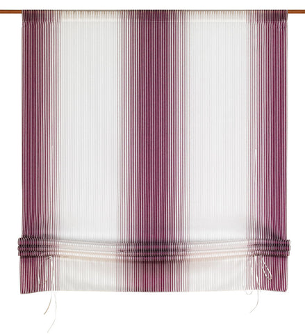 Bändchen-Raffrollo violett - weiß BxH 80/100x135cm Bändchen-Raffrollo violett - weiß BxH 80/100x135cm