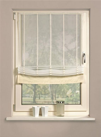 Raffrollo aus Halborganza champagner 60x140cm Raffrollo aus Halborganza champagner 60x140cm