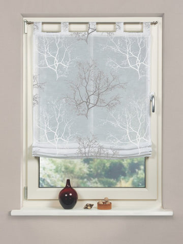 Raffrollo Baum mit Schlaufen grau BxH 80/100/120/140x140cm Raffrollo Baum mit Schlaufen grau BxH 80/100/120/140x140cm