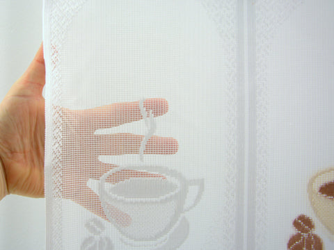 Scheibengardine Kaffee Tasse nach Maß Scheibengardine Kaffee Tasse nach Maß
