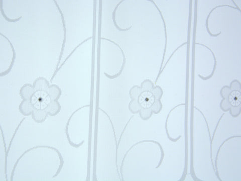 Scheibengardine Blume mit Strass nach Maß Scheibengardine Blume mit Strass nach Maß