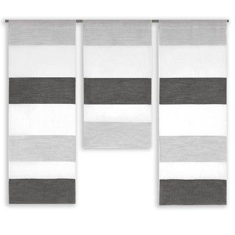 Design Mini Flächenvorhang Set anthrazit grau Scheibengardine 2280
