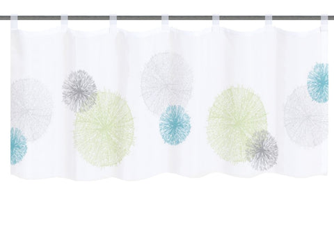Scheibengardine mit Schlaufen Voile Rawlins grün-blau Scheibengardine mit Schlaufen Voile Rawlins grün-blau