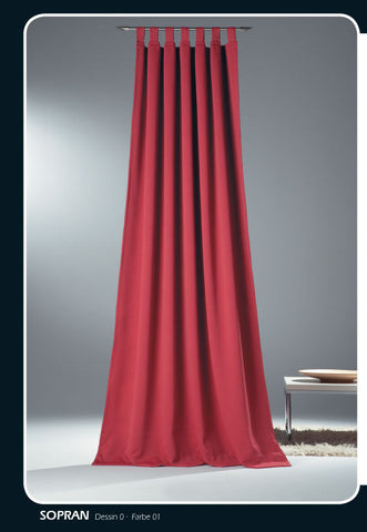 Verdunklungsvorhang Sopran Schlaufe rot oder schwarz BxH 135x245cm Verdunklungsvorhang Sopran Schlaufe rot oder schwarz BxH 135x245cm