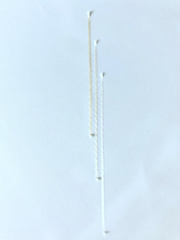 Fertiggardine Susanne Voile mit beigen Scherli Streifen mit variablem Smokband in verschiedenen Höhen und Breiten
