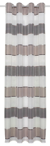 Ösenschal Querstreifen stein BxH 140x245cm