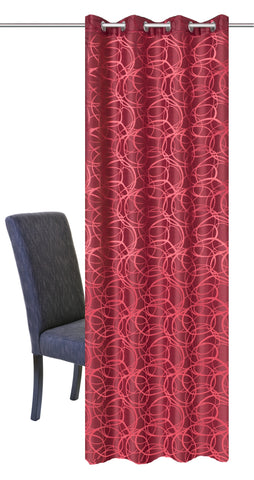 Ösenschal mit Kreisen rot BxH 140x245cm