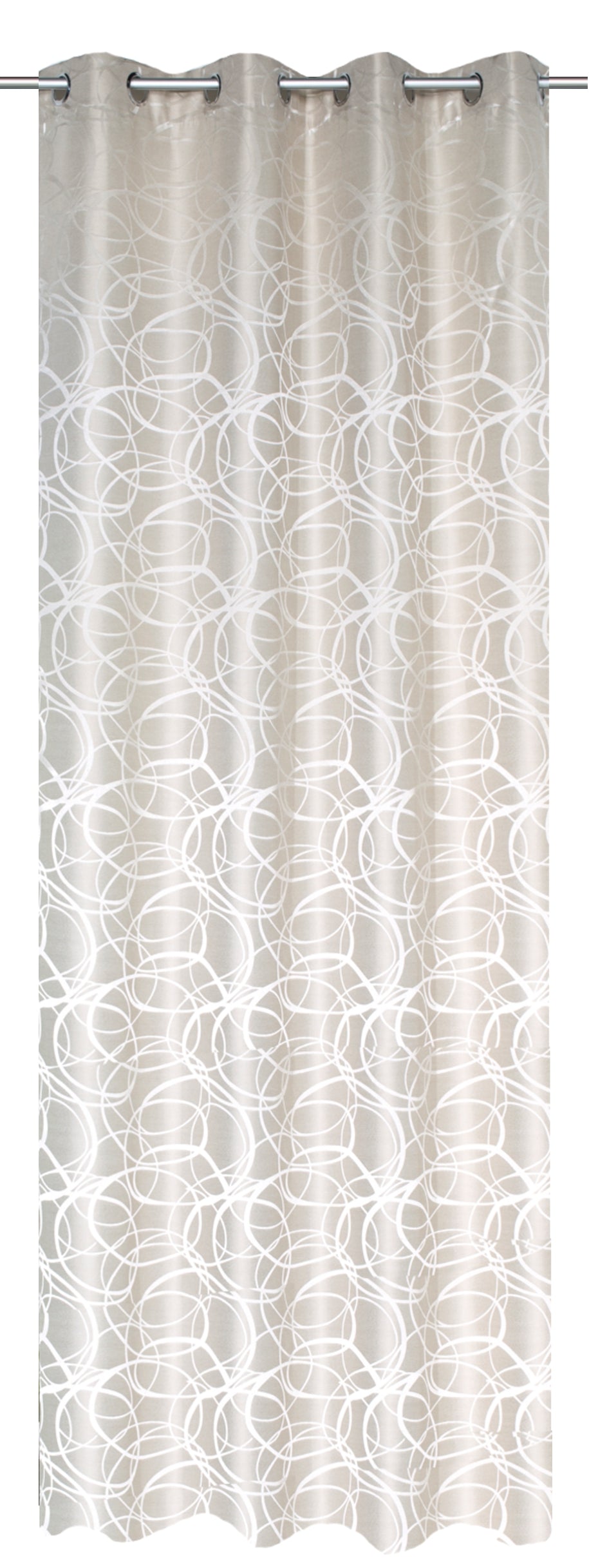 Ösenschal mit Kreisen natur BxH 140x245cm