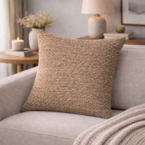 Kissenhülle Struktur Leinen "Fjella" cappuccino 40x40 oder 50x50cm