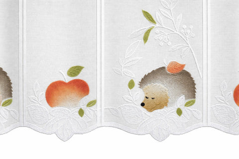 Scheibengardine Igel Apfel HxB 45x150cm