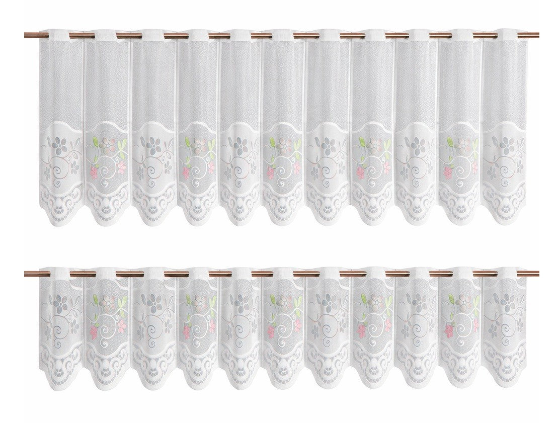 Bistro Bogen Scheibengardine 2342 Set 2 tlg. farbig Blume