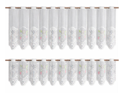 Bistro Bogen Scheibengardine 2342 Set 2 tlg. farbig Blume