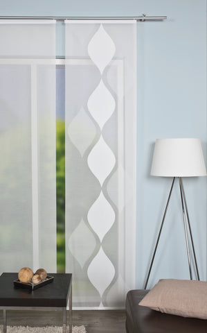 Schiebevorhang Effekt Voile Applikationen wollweiß BxH 60x245cm