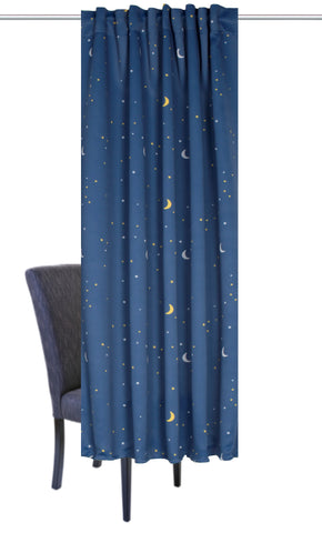 Verdunkelungsschal Blackout "Sterne" dunkelblau BxH 140x175cm