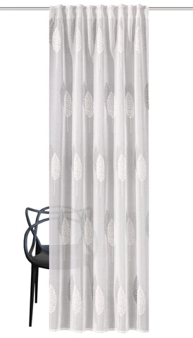 Fertigschal "Alavaro" Leinenoptik bestickt grau BxH 140x245cm