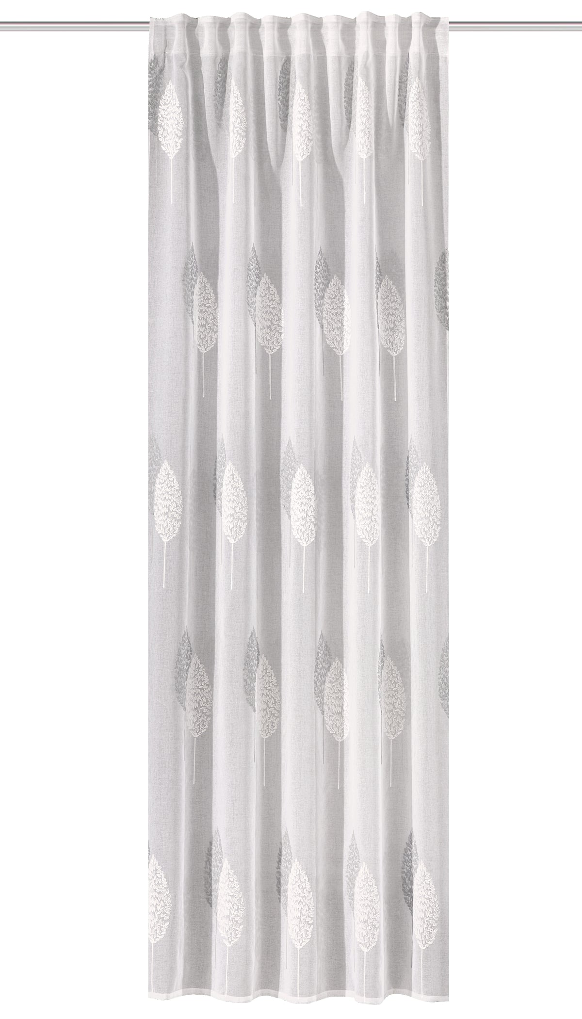 Fertigschal "Alavaro" Leinenoptik bestickt grau BxH 140x245cm