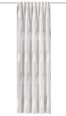 Fertigschal "Alavaro" Leinenoptik bestickt grau BxH 140x245cm