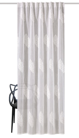 Fertigschal "Alavaro" Leinenoptik bestickt wollweiss BxH 140x245cm