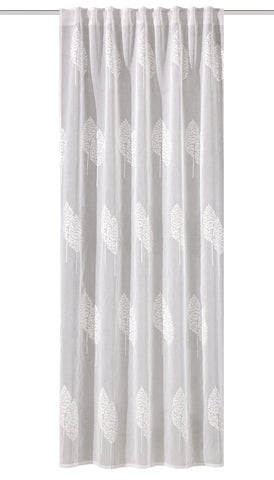 Fertigschal "Alavaro" Leinenoptik bestickt wollweiss BxH 140x245cm