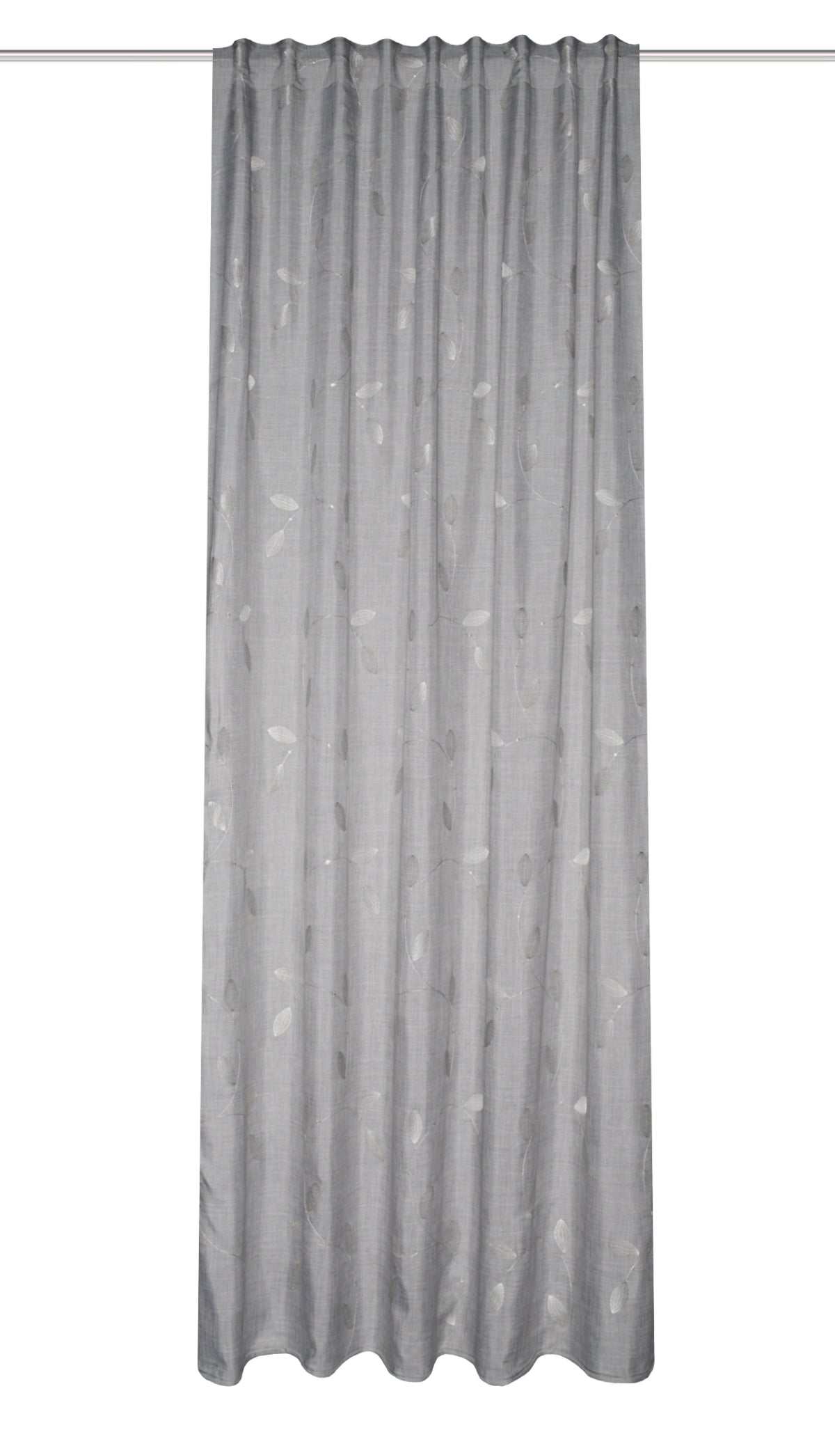 Fertigschal "Foglio" Leinenoptik grau BxH 140x245cm