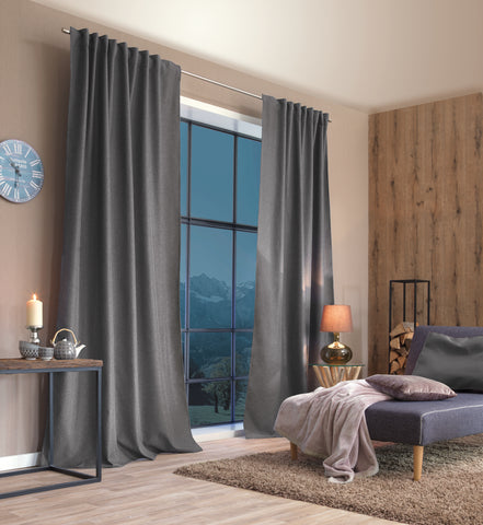 Kombibandschal aus Thermostoff grau BxH 135x245cm