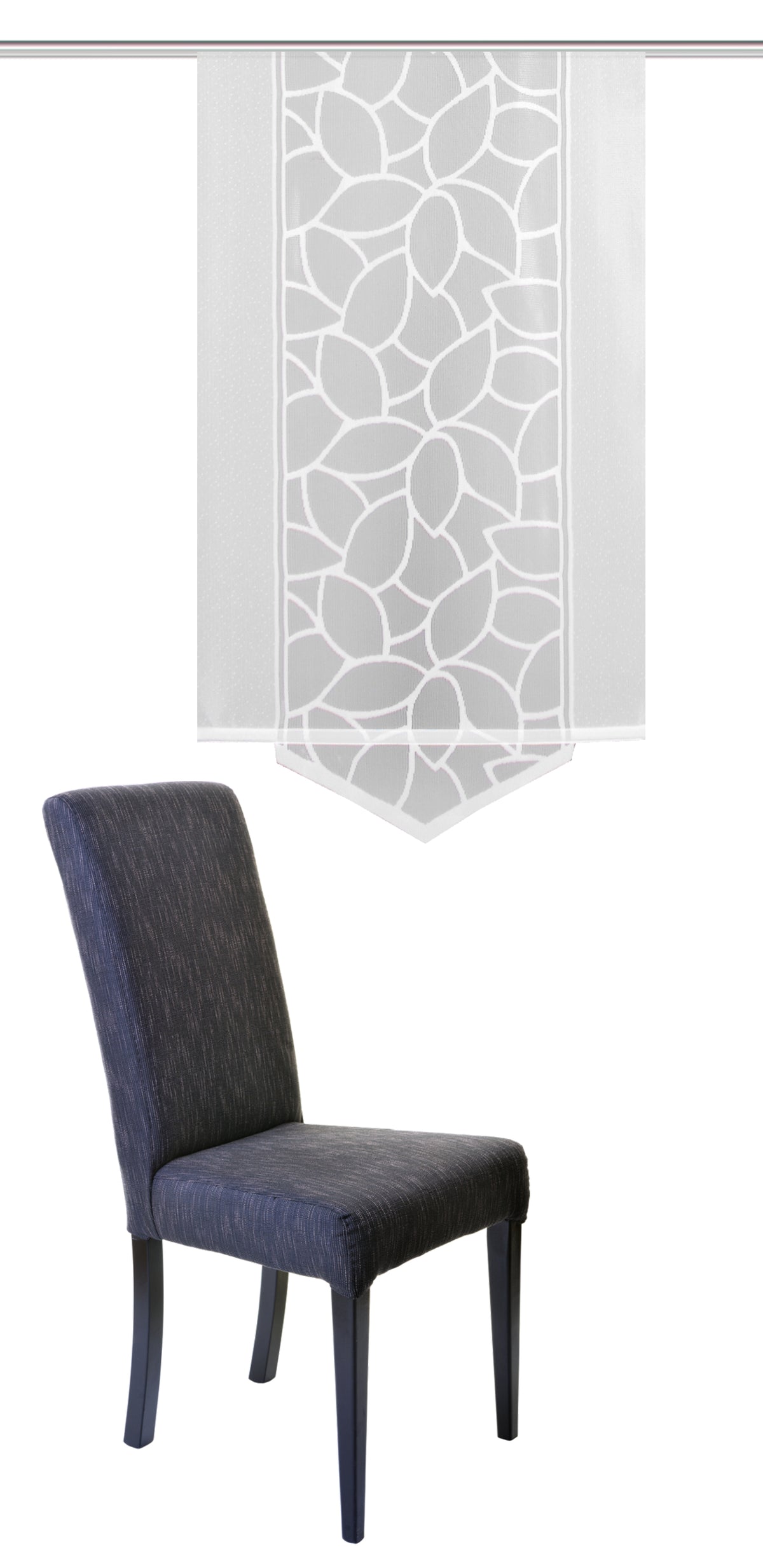 Schiebevorhang Jacquard Blätter weiß BxH 57x125/145/160cm