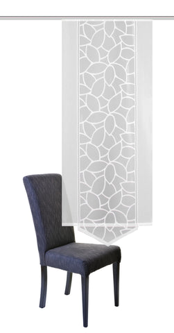 Schiebevorhang Jacquard Blätter weiß BxH 57x125/145/160cm