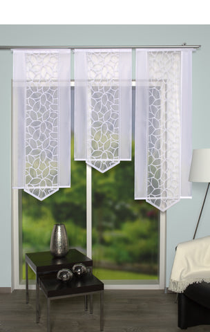 Schiebevorhang Jacquard Blätter weiß BxH 57x125/145/160cm