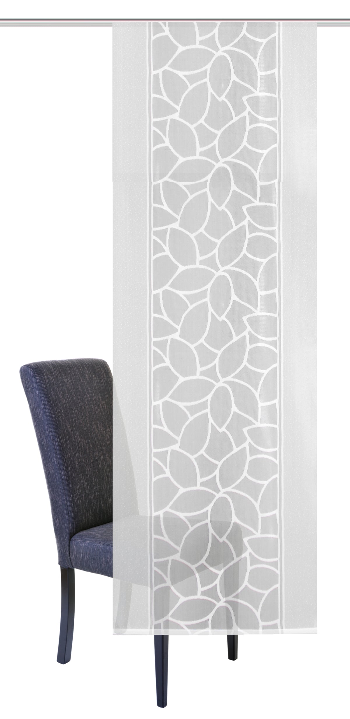 Schiebevorhang Jacquard Blätter weiß BxH 57x225/245cm