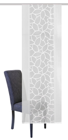 Schiebevorhang Jacquard Blätter weiß BxH 57x225/245cm