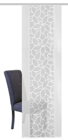 Schiebevorhang Jacquard Blätter weiß BxH 57x225/245cm