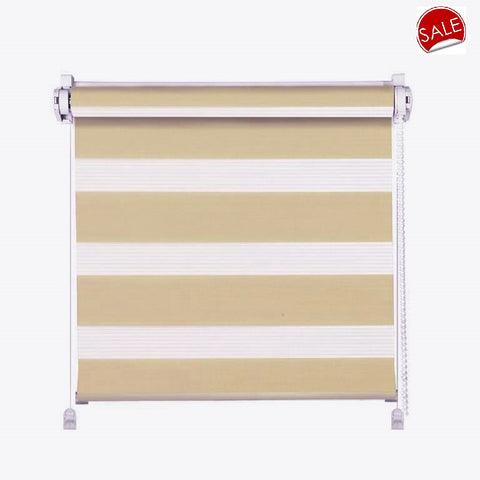 Mini Klemmfix Doppelrollo Duo Rollo beige inkl. Klemmträger Easyfix versch. Maße