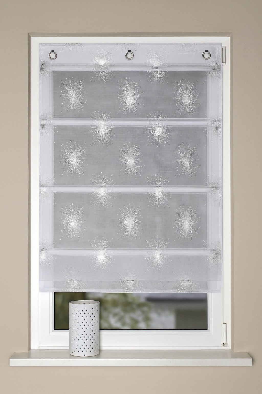 Magnetrollo Glitzer silber weiß inkl. Haken BxH 45/60/80/100x130cm