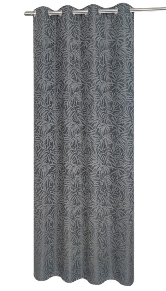 Ösenschal "Capri" grau Blätter BxH 140x235cm