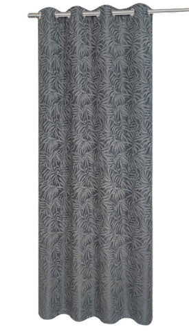Ösenschal "Capri" grau Blätter BxH 140x235cm