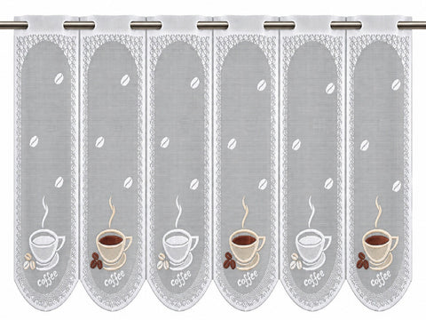 nach Maß Scheibengardine Kaffee Tasse Höhe 45/60cm