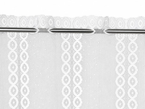 Scheibengardine  Jacquard weiß Kleinfenster HxB 45x150cm