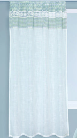 Fertigschal Gardine Walli Landhaus kariert weiß-grau BxH 135x175cm