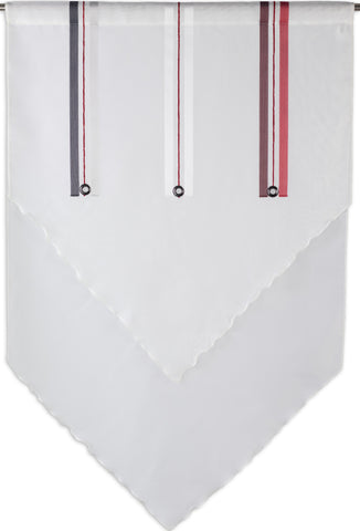 Design Kuvert Streifen rot Lagenoptik BxH 60x90cm Scheibengardine 2203