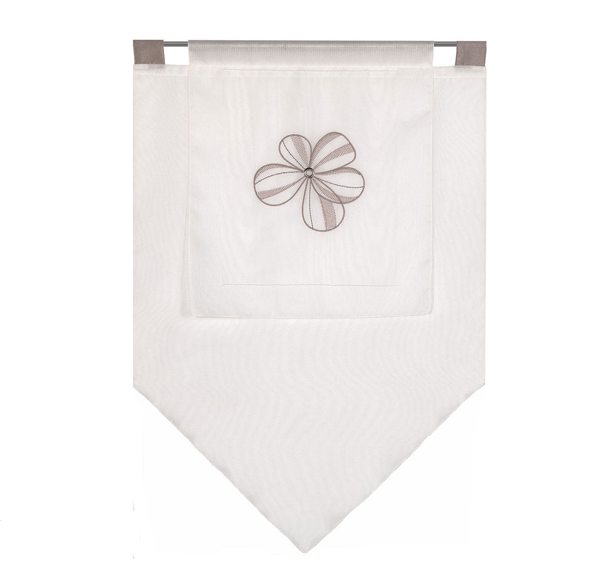 Design Kuvert Blume bestickt taupe Lagenoptik BxH 60x90cm Scheibengardine 2230