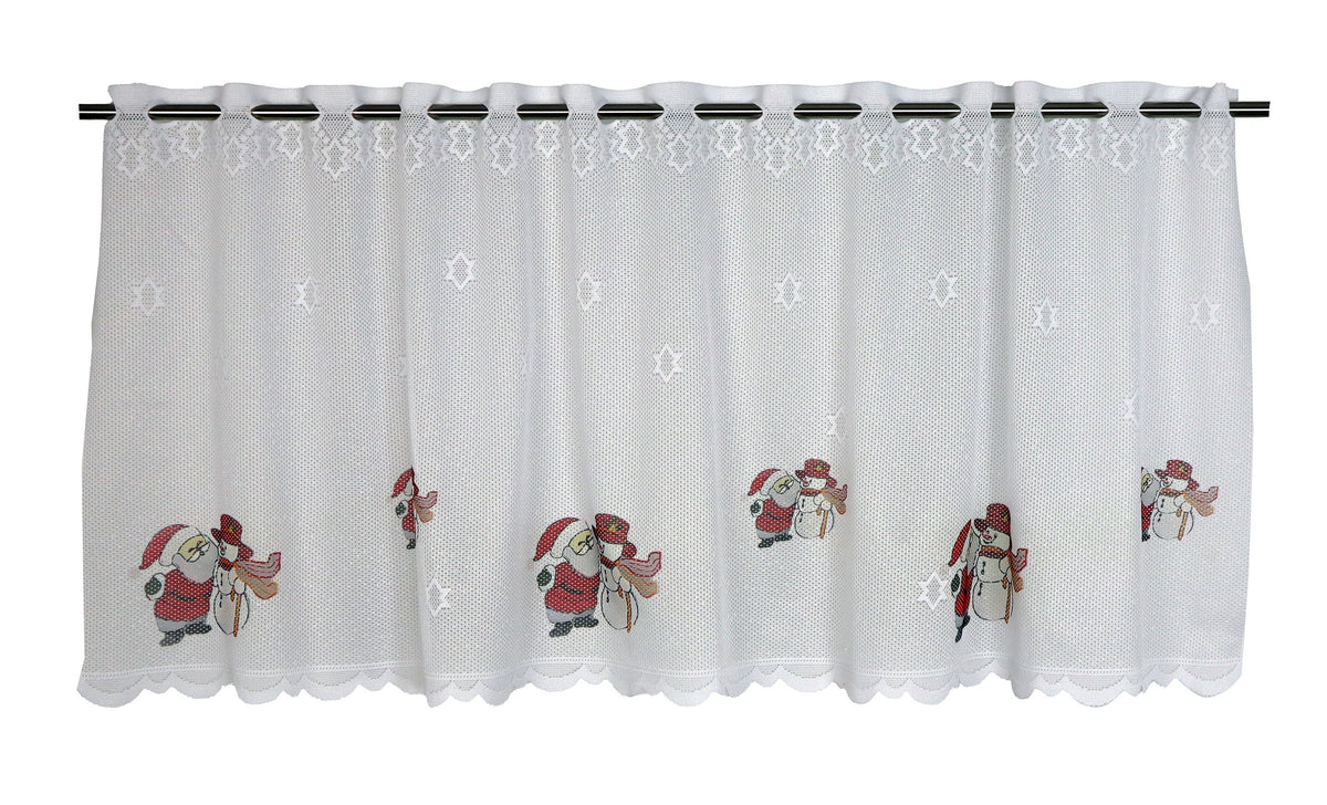 Scheibengardine Weihnachtsmann Schneemann HxB 50x135cm 2374